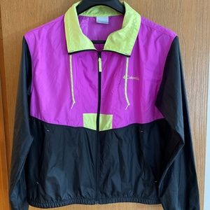 COLUMBIA WOMENS RAIN PARKA, LG, FULL ZIP UP,